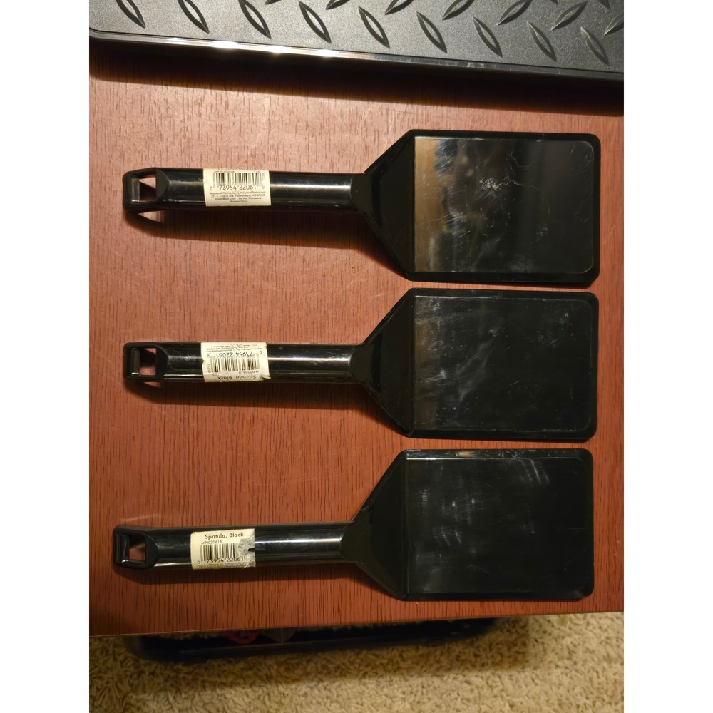 Maryland Plastics Black Plastic Spatula Set of 3 Kitchen Serving Tools‎ MP020618